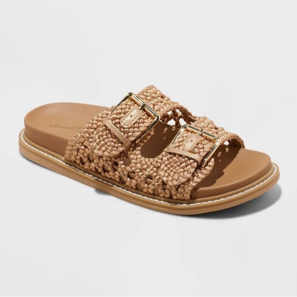 Universal Thread - Women's Kylie Woven Two Band Footbed Sandals - Size 7